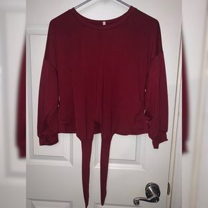 SHEIN Longsleeve Tie Blouse